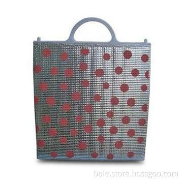 Aluminum Foil Cooler Bag with Plastic Handle, Various Sizes and Colors are Available